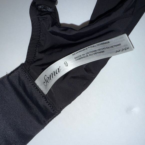 Soma Memorable Full Coverage Bra Women’s 42D Black Smooth Underwire Comfort - Picture 8 of 11